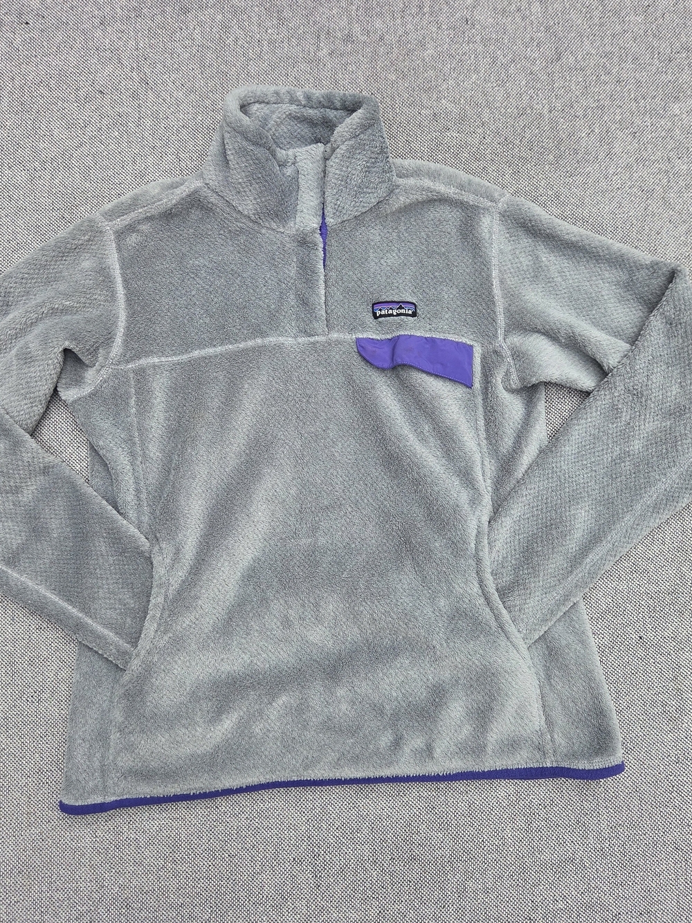 Patagonia Women’s Re-Tool Snap-T Fleece Pullover Gray Purple Size L